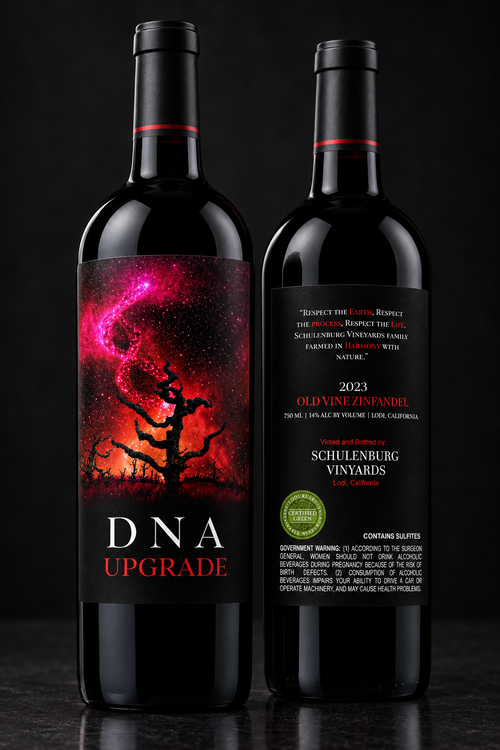 DNA Upgrade Wine Bottle - Front & Back